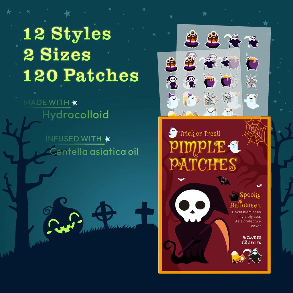 Holiday Bestseller: Cute Halloween Pimple Patches - Makeup-Friendly Patches for Festive Vibe. Acne-Clearing, Water-Resistant, Fa