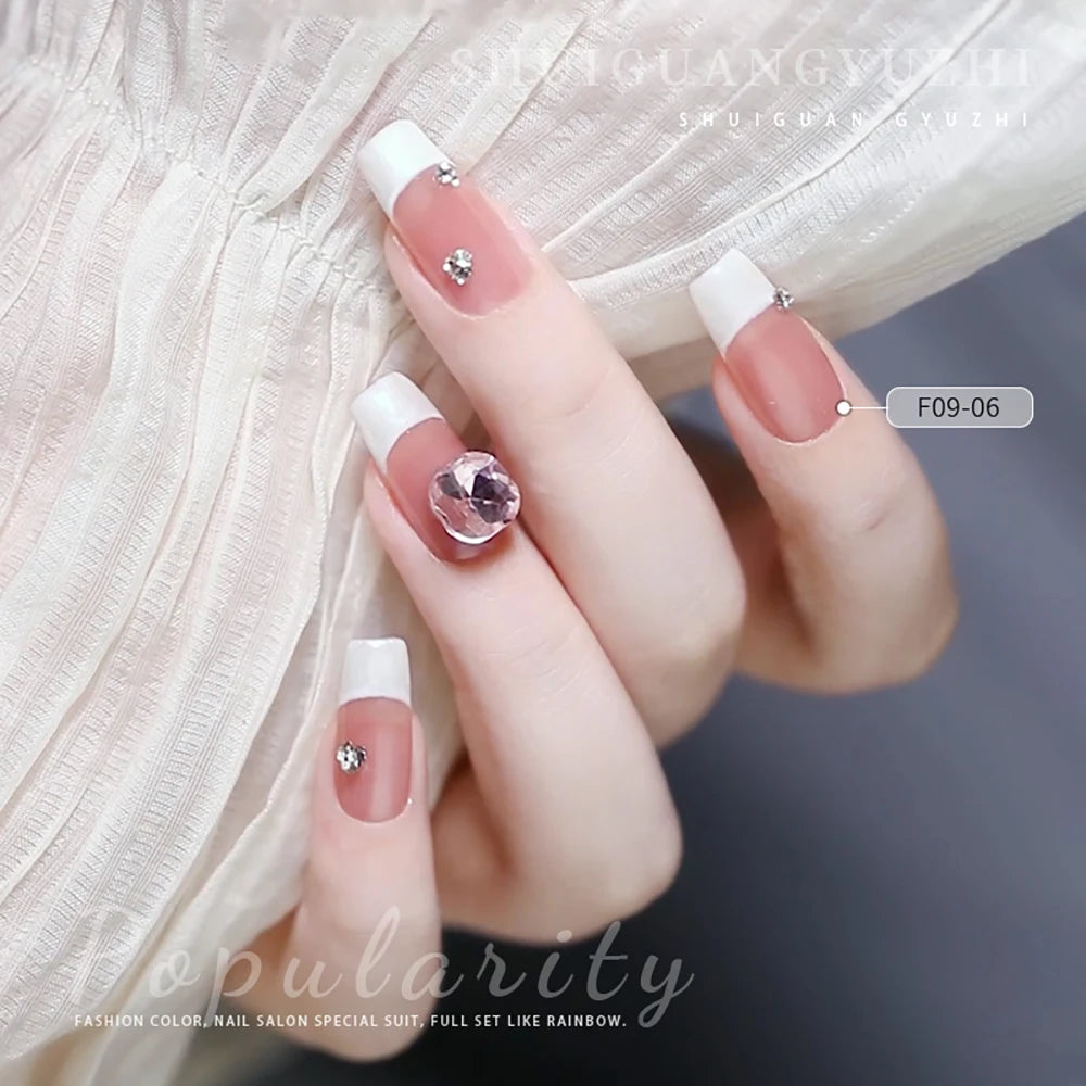 Vendeeni 15 Colors/Set Nude Pink Jelly Gel Nail Polish Transparent UV Soak Off Gel Varnish Skin Color Gel Lacquer With Display