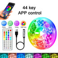 RGB LED Strip Light 1-40m with Music Sync, 44-Key Remote & APP Control, 5V USB Flexible Tape for Home TV Backlight Decor
