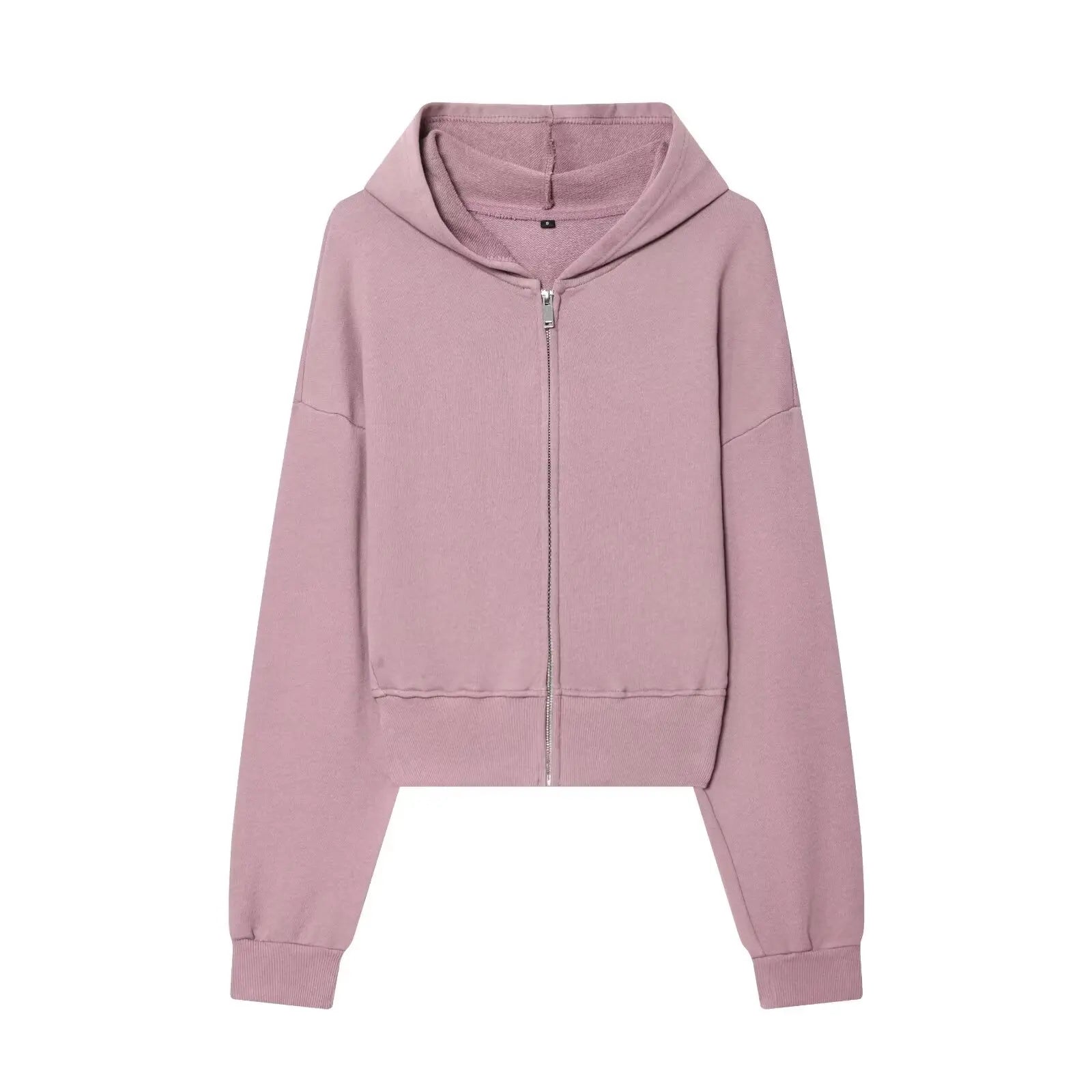 Spring & Autumn Matching Sets for Women Relaxtion Cotton Hoodies Set Cropped Zipper Hoodie + Tonal Straight Leg Drawstring Pants