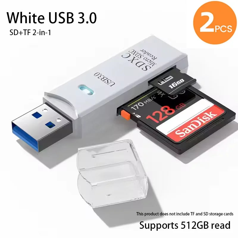 2 in 1 USB2.0/3.0 Card Reader Micro TF sd card Reader usb adapter High Speed Cardreader TF Memory card For PC Laptop Accessories