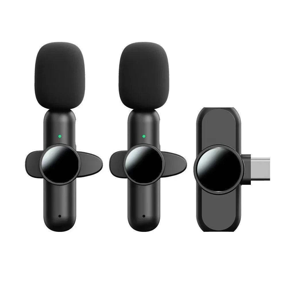 Mini Wireless Lavalier Microphone USB C Noise Cancellation Lapel Mic for iPhone 17/16/15 Video Recording Vlog