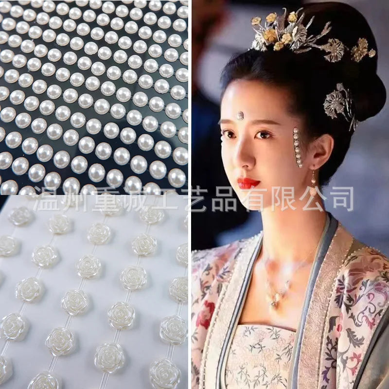 Hot Selling Pearl Face Gems Stickers Self Adhesive Waterproof Rhinestones for EDM Festival Party Makeup Nail Art Decor