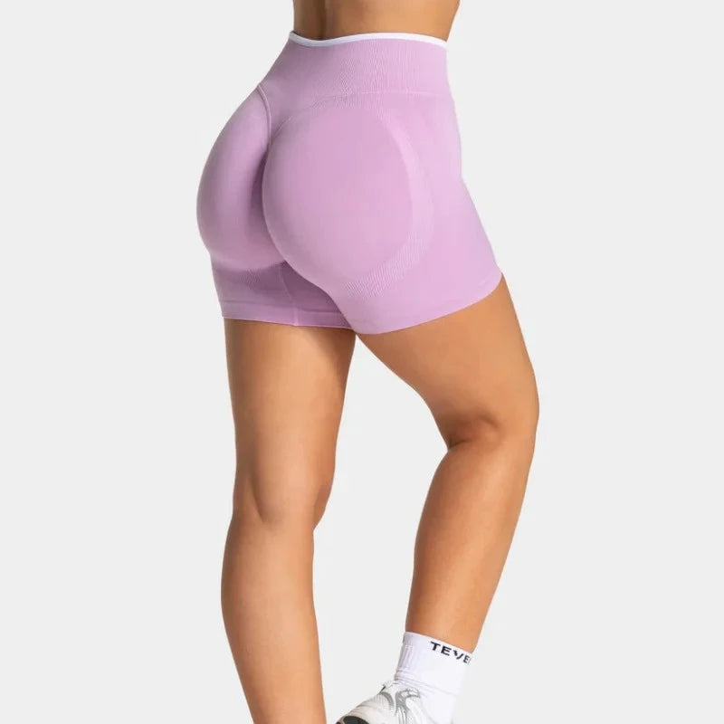 Women's Color Block Yoga Shorts - Butt-lifting, Breathable, High-elasticity, Gym Workout & Running Shorts