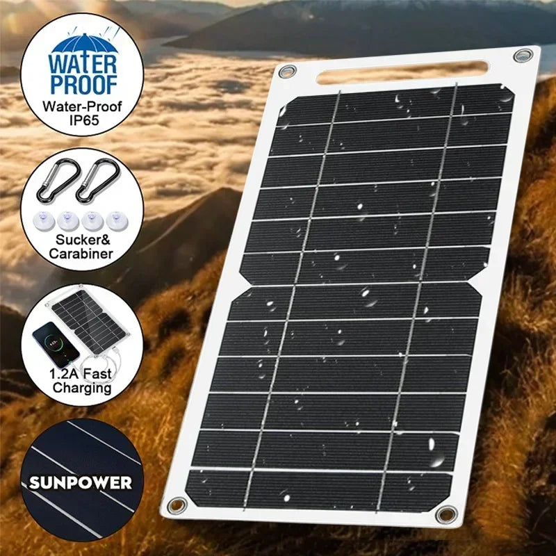 Wholesale  35W USB Solar Panel Waterproof Outdoor Hiking Camping Portable Battery Mobile Phone Charging Bank Charging EESBAO