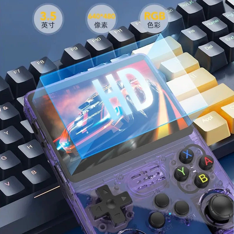 R36S new retro game console 3.5-inch Linux open-source system portable handheld game console with 128GB large memory