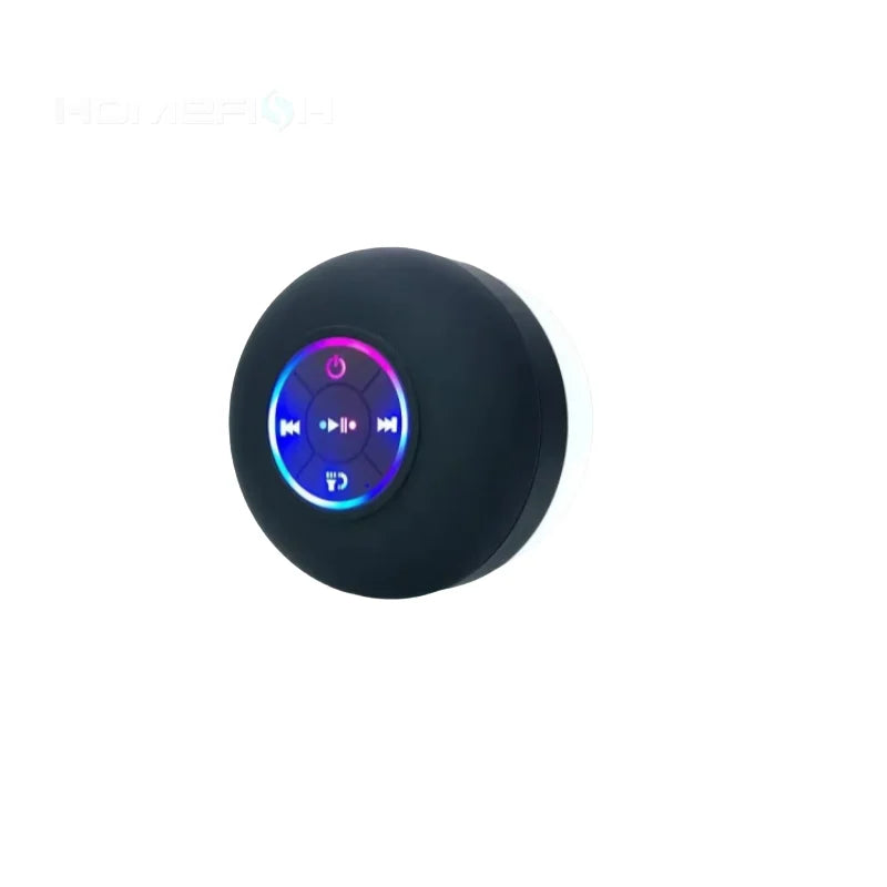 HOMEFISH 2025 New bathroom waterproof wireless LED suction Cup Mini Bluetooth speaker Portable outdoor sports stereo speakers