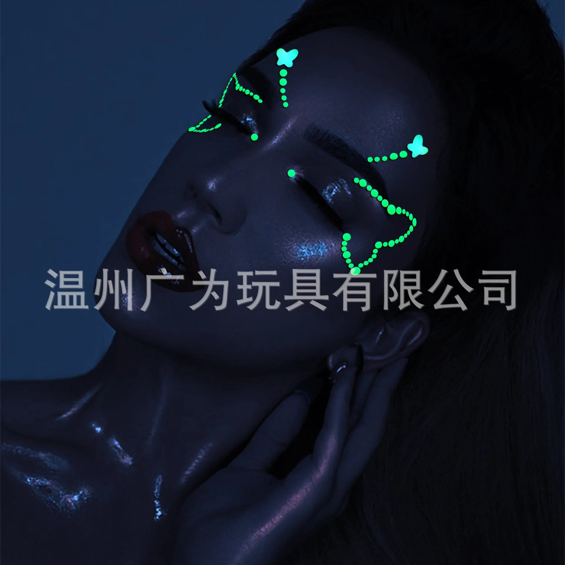 Style Glow Face Tattoos Halloween Temporary Body Stickers for Rave Carnival Music Concert Festival Party Makeup