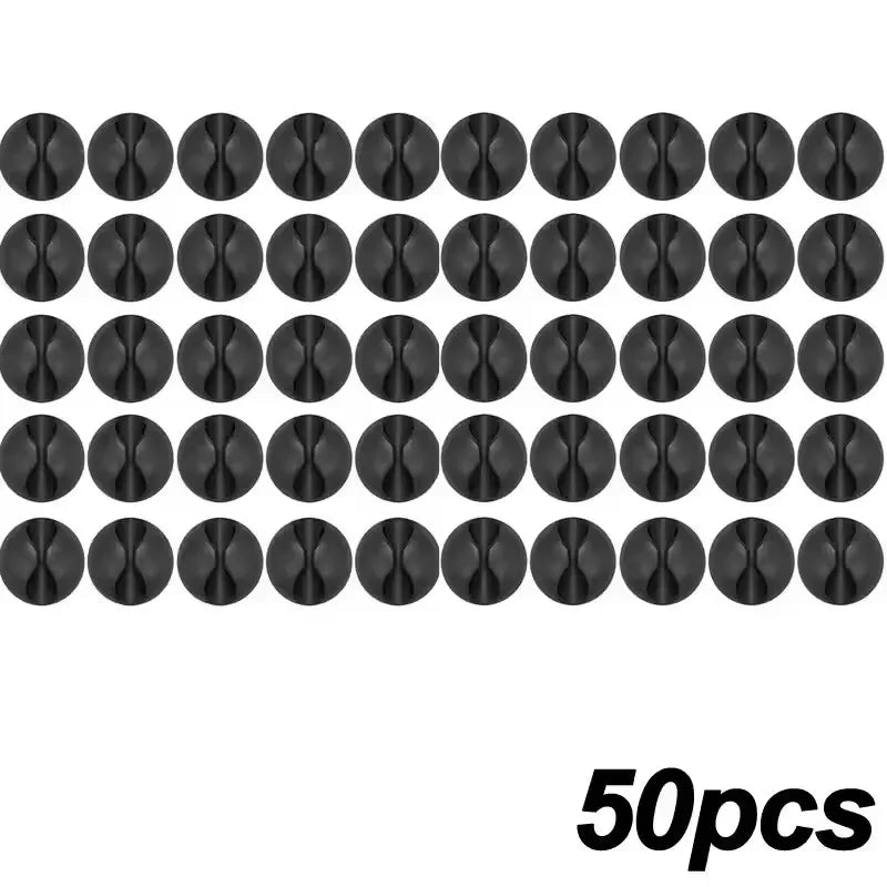 5/50Pcs Desktop Wall Cable Clips Wire Management Self-Adhesive Cord Organizers Holder Clamp for USB Network Headphone Cables